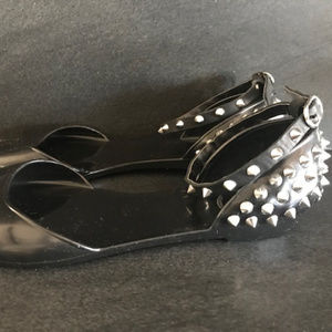 BCBGeneration Black Studded Jelly Sandal Size 7
